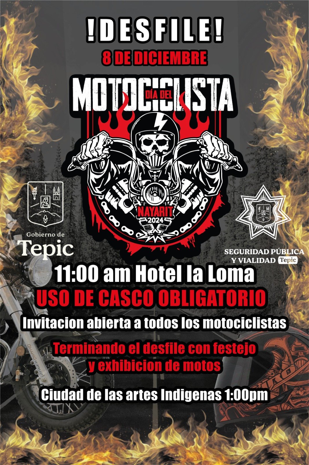 desfile y festejo por el dia del motociclista